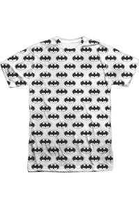 Футболка Batman Bats All Over с коротким рукавом для взрослых из 100% полиэстера Gildan, белый