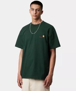 Футболка с коротким рукавом, однотонная с принтом Carhartt WIP, зеленый