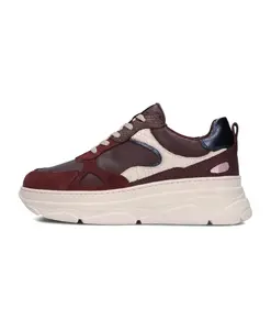 Красные кожаные кроссовки на массивной подошве Blasz, мультиколор