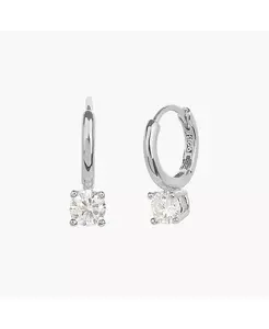 Идея подарка к празднику: серебряные 18-каратные серьги-подвески Anastasia Huggies с позолотой Bearfruit Jewelry, silver