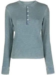 Футболка в рубчик с длинными рукавами Ralph Lauren RRL, синий