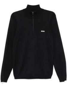 Джемпер с высоким воротником и логотипом BOSS, синий