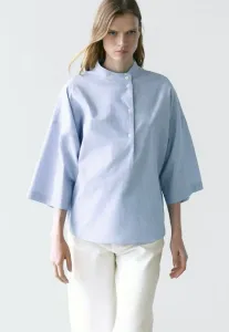 Струящаяся блузка Massimo Dutti, Blue