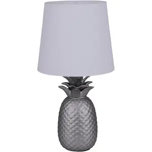 Настольная лампа näve KERAMIK E14 1 шт. с дизайном ананаса Näve, серебристый/белый