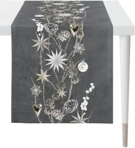 APELT дорожка для стола "6204 WINTER WORLD, Рождественское украшение, Рождество ", (1 шт.), цифровая печать 42х140 см, цвет anthrazit/silberfarben/natur