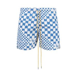 Плавки Rhude Check Print Swimtrunk, Blue/White