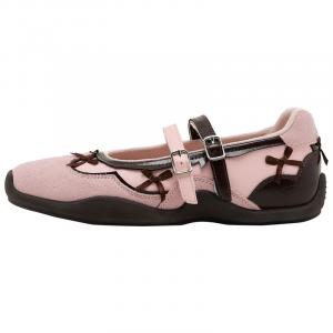 HERLOOK Серебристо-белые с розовым садовые бантики балетки женские, цвет Pink