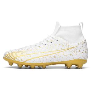 Футбольные бутсы для детей и подростков с высоким верхом, устойчивые к истиранию, противоскользящие, водонепроницаемые и противоударные CAMKIDS, белый