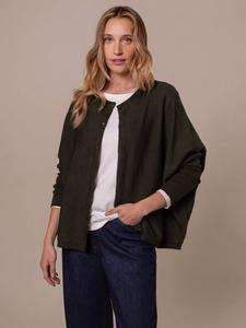 Кардиган из тонкой вязки из чистой шерсти мериноса Celtic & Co., Olive