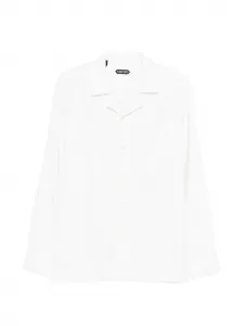 Рубашка в елочку Tom Ford, белый