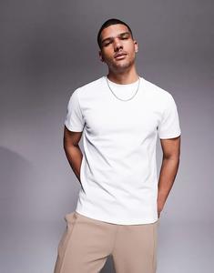 Футболка премиум-класса с круглым вырезом плотностью 300 г/м² белого цвета ASOS DESIGN