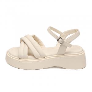 ZHR Женские сандалии на одной застежке бежевые, цвет Beige