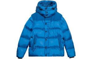 Куртка-пуховик Burberry с капюшоном и съемными рукавами, темно-синий