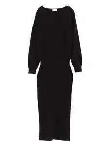 Платье миди с вырезом-лодочкой P.A.R.O.S.H., коричневый