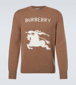Шерстяной свитер с кашемиром Logo Burberry, Camel