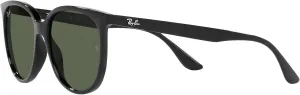 Женские солнцезащитные очки Ray-Ban RB4378F с низкой переносицей и квадратной формой, Black/Dark Green