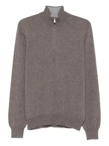 Свитер с высоким воротником на молнии Barba, коричневый