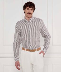 Льняная рубашка Regular fit Oscar Jacobson, коричневый