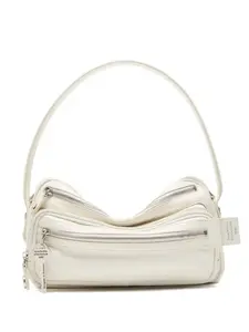 Кожаная сумка через плечо с тройной молнией Acne Studios, белый