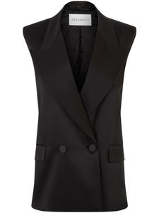 Nina Ricci атласный двубортный пиджак, черный