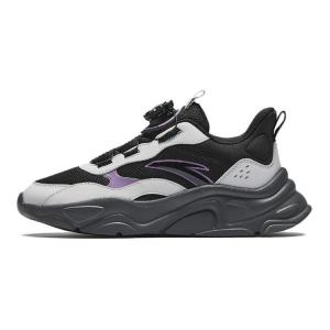 Антискользящие износостойкие низкие детские повседневные кроссовки Black Gray Antakids, черный/микросхема серый