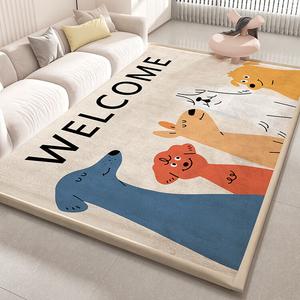 Budis Ковер 100х200 см из плюша с утеплителем, для гостиной/детской комнаты, утолщенный, звукоизоляционный, What Dog-1D