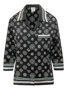 Пижамная рубашка с принтом Casablanca, черный