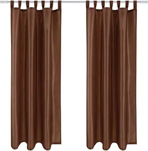 Шторы Alessia, упаковка из 2 шт., непрозрачные, с петлями, размеры: 140x175 см, цвет: темно-серый Arsvita