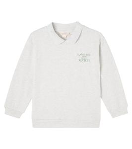 Пятнистая хлопковая поло с принтом Konges Sløjd, Off White Melange