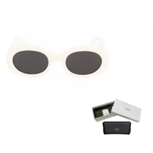 CELINE Ацетатные овальные солнцезащитные очки унисекс белые, White