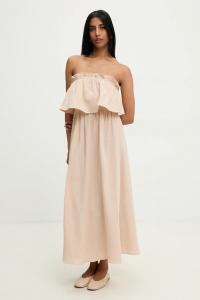 Хлопковое платье Answear.Lab, бежевый