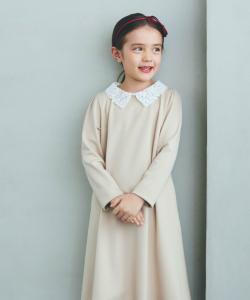 Платье с кружевным воротником (100-130 см) Comme Ca Ism, цвет Cream Beige