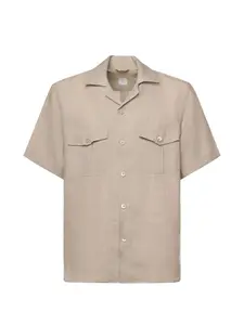 Рубашка с короткими рукавами и нагрудным карманом Eleventy, бежевый