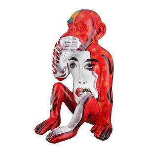 Декоративная скульптура GILDE Monkey Street Art, красный