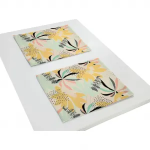 Плацсет Джунгли органический GOTS, сертифицирован CERES 0242. Сделано в Германии Adam, желтый/бирюзовый