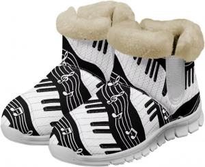 Женские зимние снежные ботинки Удобные теплые ботильоны на щиколотку Противоскользящие для активного отдыха, походов, велосипедных поездок Размер 36-45 Quxjehoe, Piano Notes