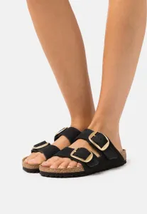 Узкие сандалии arizona с большой пряжкой (золотые). Birkenstock, Black