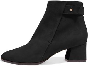 Женские ботильоны YDN с круглым носком, низкий каблук-блок, ремешки, удобные праздничные туфли с боковой молнией, Black