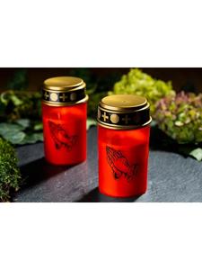 Novaliv Красные надгробные светильники, 2 постоянно горящих надгробных светильника, светодиодные свечи с мерцающим красным пламенем