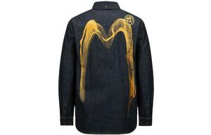 Рубашка мужская джинсовая синяя Evisu, синий