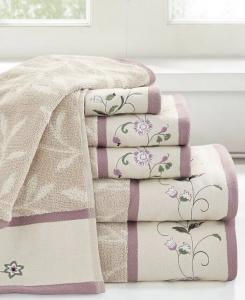 Набор жаккардовых полотенец Madison Park Serene с вышивкой, 6 шт, фиолетовый