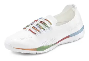 LASCANA кроссовки, тапочки, полуботинки без шнуровки, легкий сетчатый материал VEGAN, белый