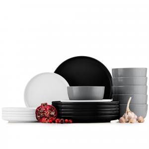 Набор посуды VICTO, миски на 6 персон, 18 предметов KONSIMO, черный/серый