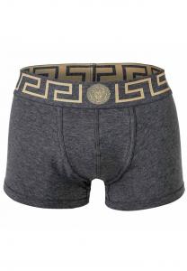 Плавки - шорты-боксеры топика стрейч хлопок однотонные Versace, серый