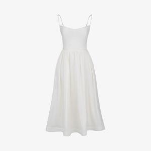 Платье миди Лолита с квадратным вырезом и облегающим лифом из эластичного хлопка House Of Cb, белый