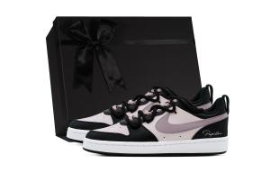 Кроссовки Nike Court Borough Skateboarding Shoes Women's Low-top Black/pink/white, черный/розовый