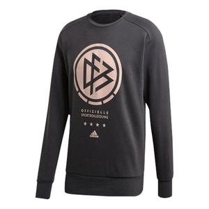 Толстовка Men's adidas Dfb Ssp Cr Swt Germany National Team Large Logo Round Neck Long Sleeves Black, мультиколор