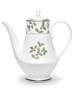 Кофейник Holly & Berry Gold, 49 унций Noritake, зеленый