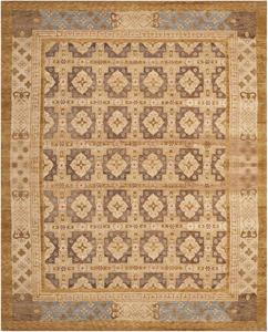 Ковер SAFAVIEH, 305 x 427 см, Marrakech Collection, Gold & Light Blue, ручной работы из традиционной шерсти, идеален для помещений с высокой проходимостью в гостиной, спальне (MRK123A)