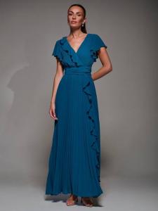 Плиссированное платье из шифона Jolie Moi, Teal